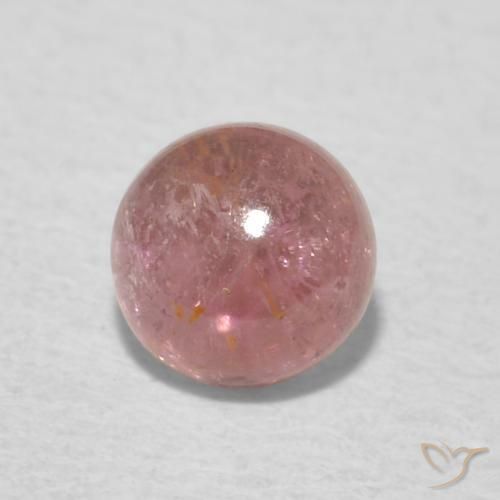 0.58 ct Pink Tourmaline Stone, Natural Tourmaline in Round Cabochon Shape for Sale