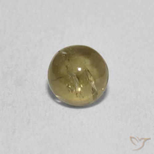 0.63ct Natural Earthy Green Tourmaline, Round, Transparent