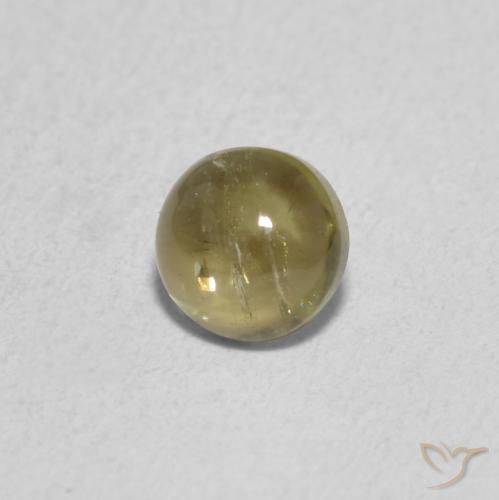0.63 ct Green Tourmaline Stone, Natural Tourmaline in Round Cabochon Shape for Sale