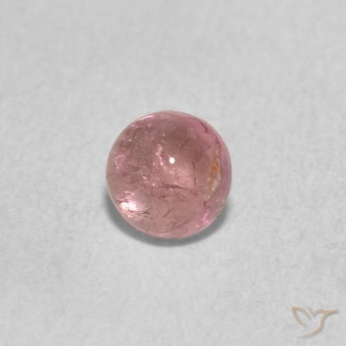 0.60 ct Pink Tourmaline Stone, Natural Tourmaline in Round Cabochon Shape for Sale