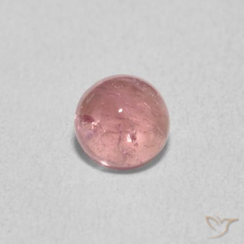 0.64ct Natural Light Candy Apple Red Tourmaline, Round, Transparent