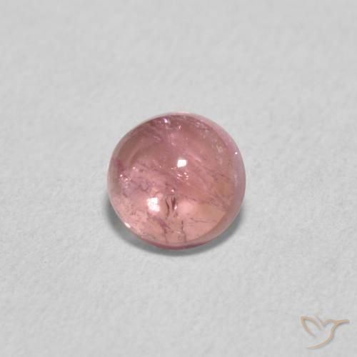 0.64 ct Pink Tourmaline Stone, Natural Tourmaline in Round Cabochon Shape for Sale