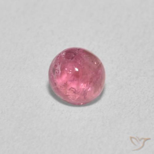 0.55 ct Pink Tourmaline Stone, Natural Tourmaline in Round Cabochon Shape for Sale
