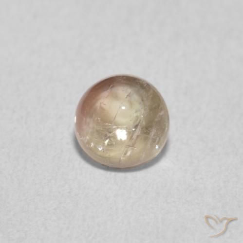 0.71ct Natural Very Light Orange Tourmaline, Round, Transparent