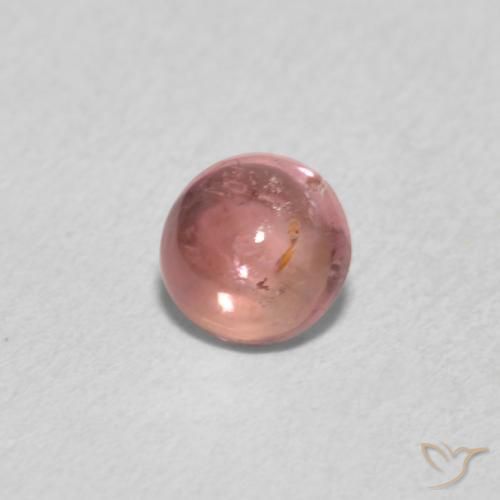 0.58 ct Pink Tourmaline Stone, Natural Tourmaline in Round Cabochon Shape for Sale