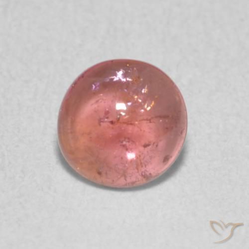 0.48ct Natural Orange Pink Tourmaline, Round, Transparent, Photo A