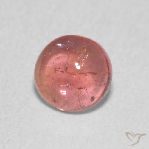 0.48 ct Pink Tourmaline Stone, Natural Tourmaline in Round Cabochon Shape for Sale