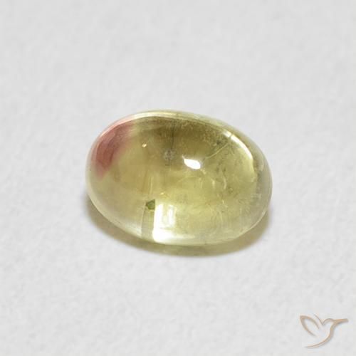 0.96 ct Bi-color Tourmaline Stone, Natural Tourmaline in Oval Cabochon Shape for Sale