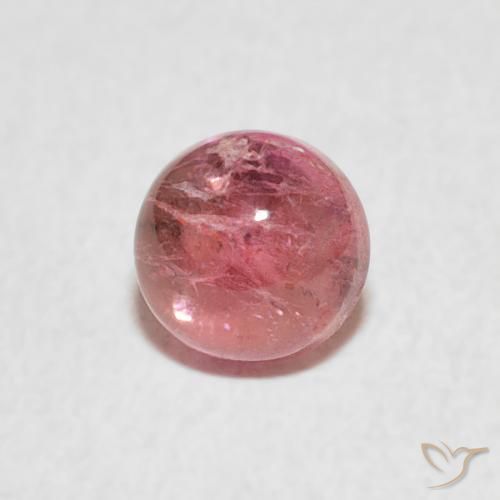0.68 ct Pink Tourmaline Stone, Natural Tourmaline in Round Cabochon Shape for Sale