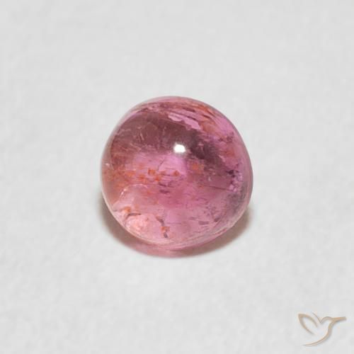 0.57 ct Pink Tourmaline Stone, Natural Tourmaline in Round Cabochon Shape for Sale