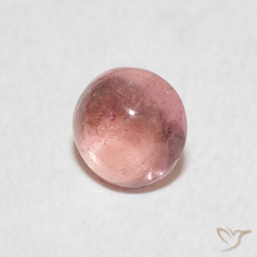 0.57 ct Pink Tourmaline Stone, Natural Tourmaline in Round Cabochon Shape for Sale
