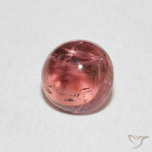 1.00 ct Pink Tourmaline Stone, Natural Tourmaline in Round Cabochon Shape for Sale