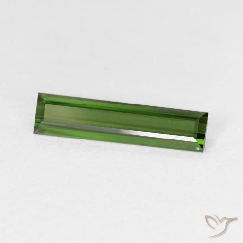 1.16 ct Green Tourmaline Stone, Natural Tourmaline in Baguette Facet Shape for Sale