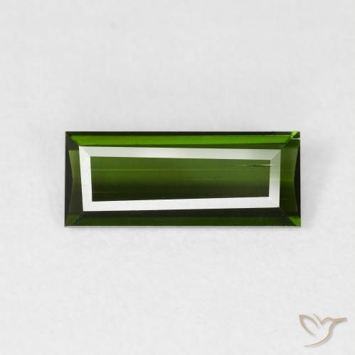 0.95ct Natural Earthy Green Tourmaline, Baguette, VS