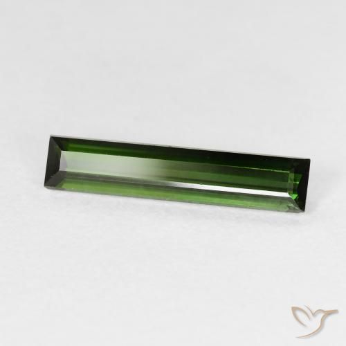 1.28 ct Green Tourmaline Stone, Natural Tourmaline in Baguette Facet Shape for Sale