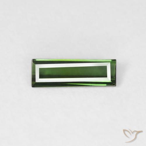 0.45ct Natural Medium Dark-Green Tourmaline, Baguette, VVS-VS