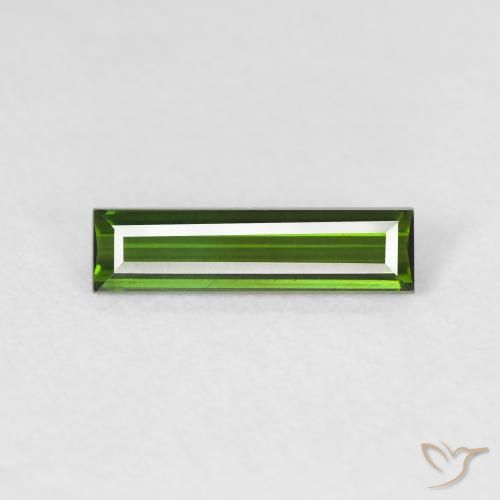 0.71ct Natural Earthy Green Tourmaline, Baguette, VVS-VS