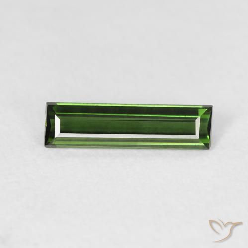 0.57ct Natural Dark Green Tourmaline, Baguette, VVS-VS