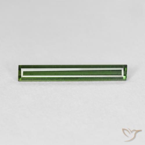 0.78ct Natural Medium Dark-Green Tourmaline, Baguette, VVS-VS