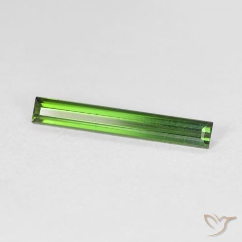 0.78 ct Green Tourmaline Stone, Natural Tourmaline in Baguette Facet Shape for Sale