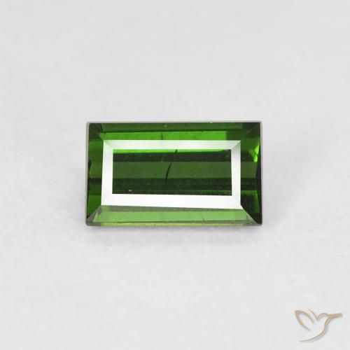 0.55ct Natural Deep Green Tourmaline, Baguette, VS