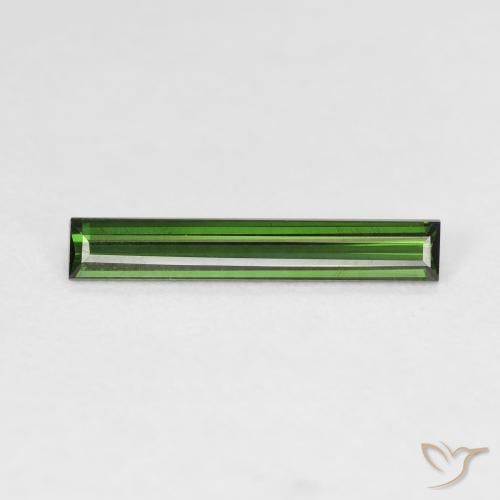 1.14ct Natural Dark Green Tourmaline, Baguette, VVS-VS