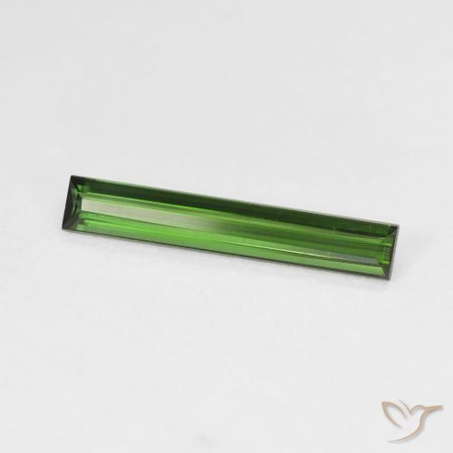 1.14 ct Green Tourmaline Stone, Natural Tourmaline in Baguette Facet Shape for Sale