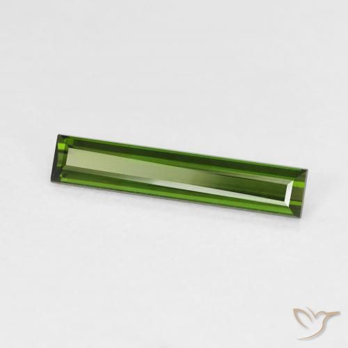 1.17 ct Green Tourmaline Stone, Natural Tourmaline in Baguette Facet Shape for Sale