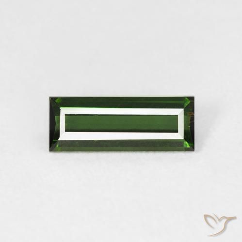 0.75ct Natural Forest Green Tourmaline, Baguette, VVS-VS