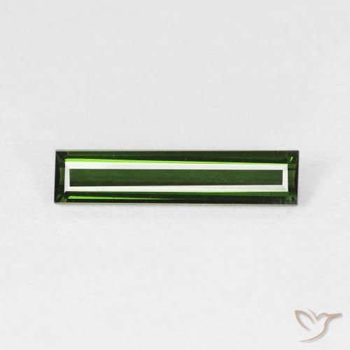 0.85ct Natural Forest Green Tourmaline, Baguette, VVS-VS