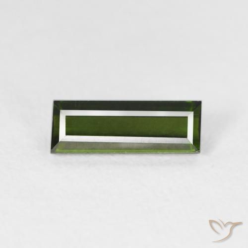 1.08ct Natural Medium Green Tourmaline, Baguette, VVS-VS