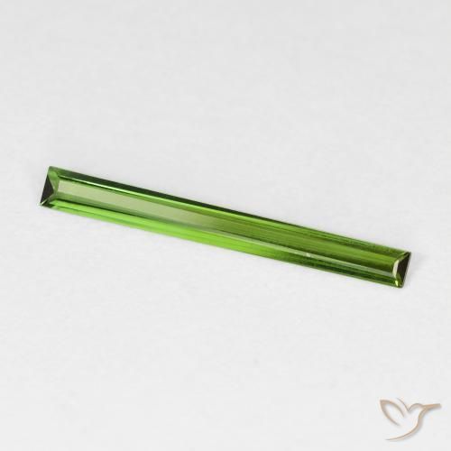 0.49 ct Green Tourmaline Stone, Natural Tourmaline in Baguette Facet Shape for Sale