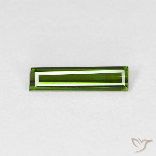 0.57ct Natural Dark Green Tourmaline, Baguette, VVS