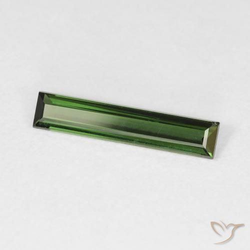 0.83 ct Green Tourmaline Stone, Natural Tourmaline in Baguette Facet Shape for Sale