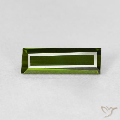 0.96ct Natural Dark Green Tourmaline, Baguette, VVS-VS