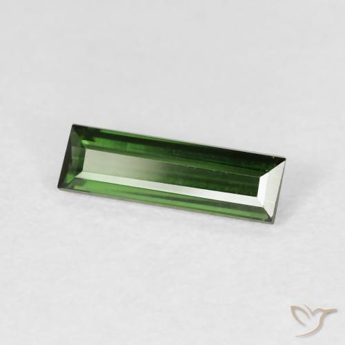 0.72 ct Green Tourmaline Stone, Natural Tourmaline in Baguette Facet Shape for Sale