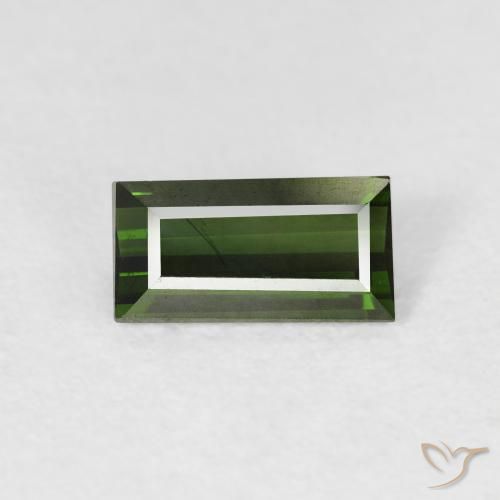 0.90ct Natural Verde escuro Turmalina, baguete, VVS-VS, Photo A