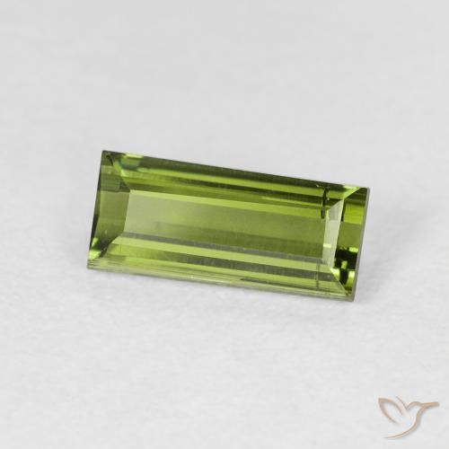 1.20 ct Green Tourmaline Stone, Natural Tourmaline in Baguette Facet Shape for Sale