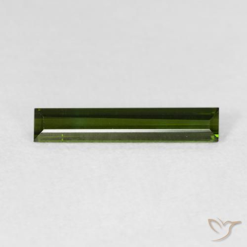 1.00ct Natural Forest Green Tourmaline, Baguette, VVS-VS, Photo A