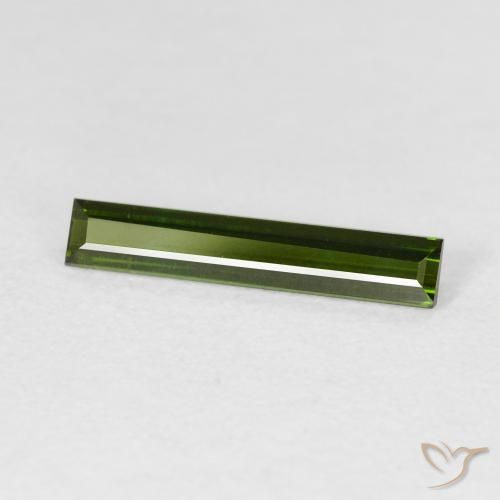 1.00 ct Green Tourmaline Stone, Natural Tourmaline in Baguette Facet Shape for Sale