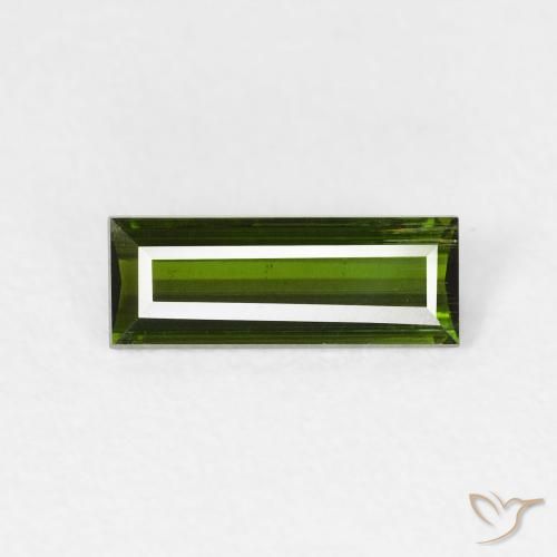 0.67ct Natural Verde escuro Turmalina, baguete, VS, Photo A