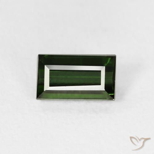 0.86ct Natural Earthy Green Tourmaline, Baguette, VVS-VS