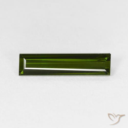 1.63ct Natural Earthy Green Tourmaline, Baguette, VS