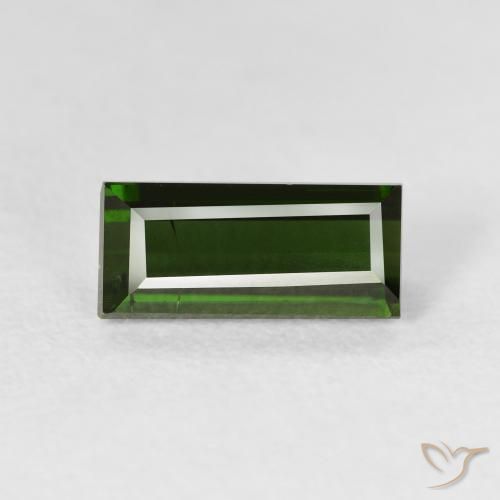 1.71ct Natural Dark Green Tourmaline, Baguette, VS