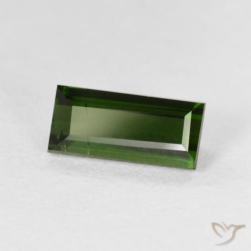 1.71 ct Green Tourmaline Stone, Natural Tourmaline in Baguette Facet Shape for Sale
