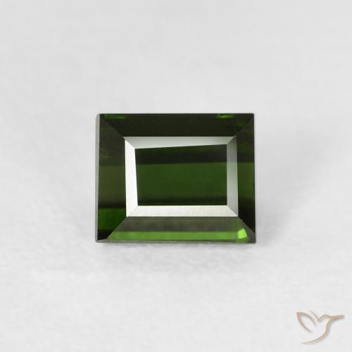 0.98ct Natural Forest Green Tourmaline, Baguette, VVS-VS