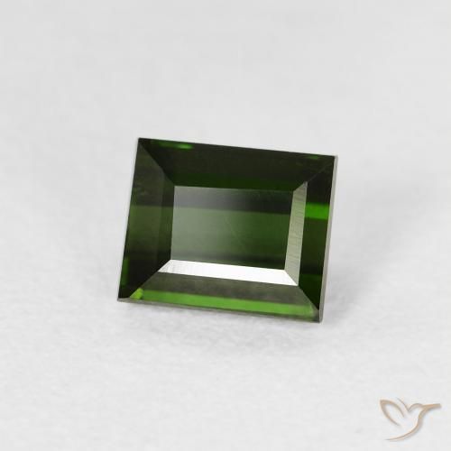 0.98 ct Green Tourmaline Stone, Natural Tourmaline in Baguette Facet Shape for Sale