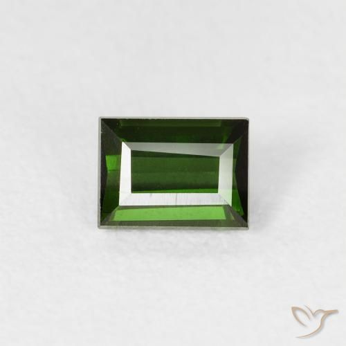 0.52ct Natural Deep Green Tourmaline, Baguette, VVS-VS