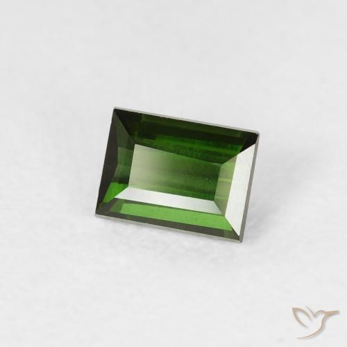 0.52 ct Green Tourmaline Stone, Natural Tourmaline in Baguette Facet Shape for Sale
