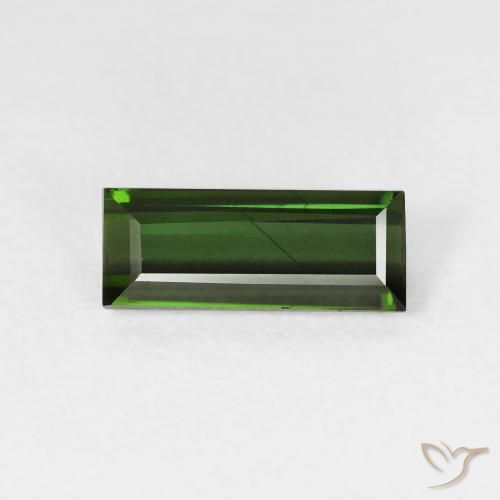 1.47ct Natural Dark Green Tourmaline, Baguette, VVS-VS